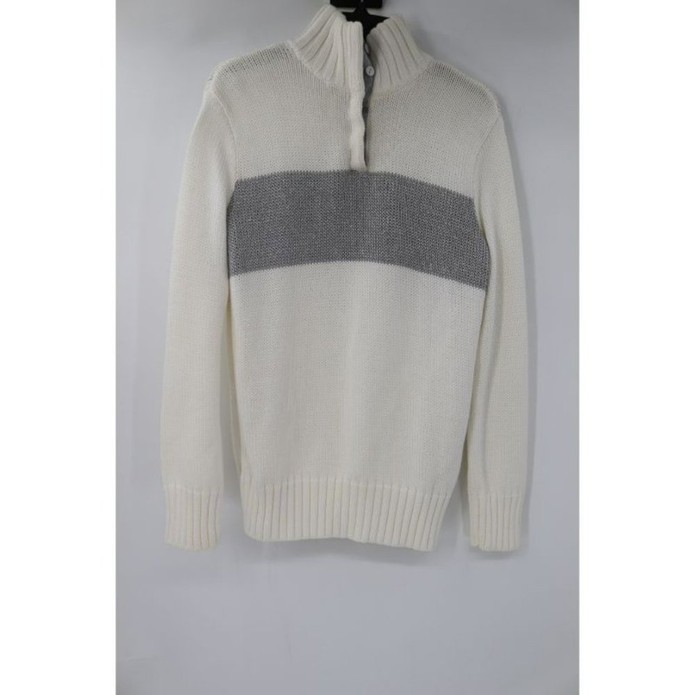 Ralph Lauren Black label men's L mock neck knit sweater metallic silver detail